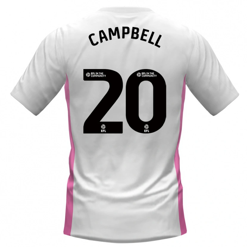 Danxen Femme Maillot Vontae Daley-Campbell #20 Blanc Rouge Tenues Extérieur 2025/26 T-Shirt
