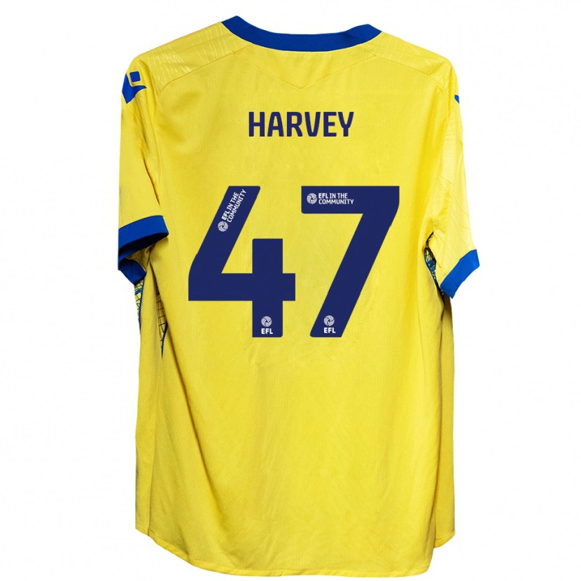 Danxen Femme Maillot Ronnie Harvey #47 Jaune Bleu Tenues Extérieur 2025/26 T-Shirt
