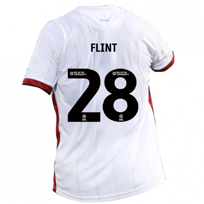 Danxen Femme Maillot Josh Flint #28 Blanc Rouge Noir Tenues Extérieur 2025/26 T-Shirt