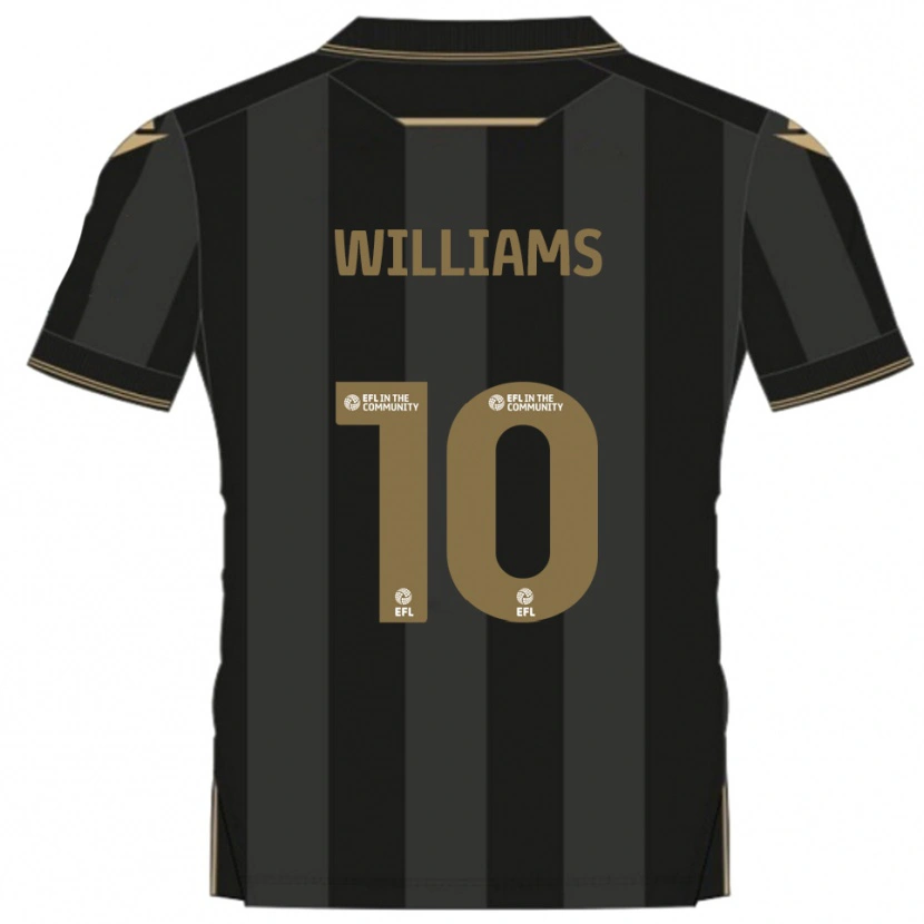 Danxen Femme Maillot Jonny Williams #10 Noir Or Tenues Extérieur 2025/26 T-Shirt