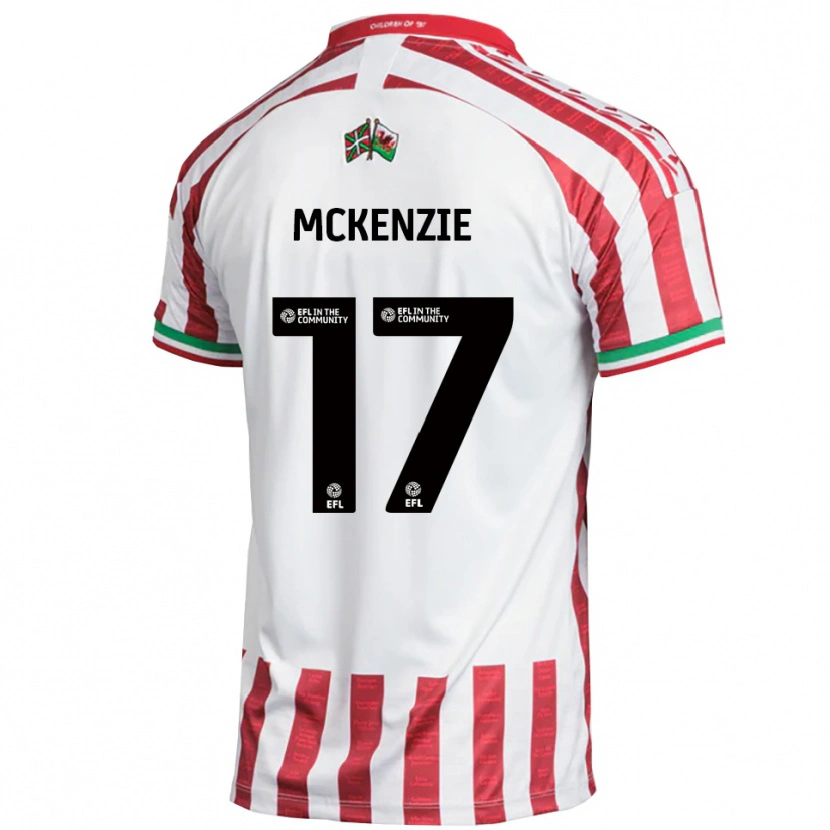 Danxen Femme Maillot Myles Mckenzie #17 Rouge Blanc Tenues Extérieur 2025/26 T-Shirt
