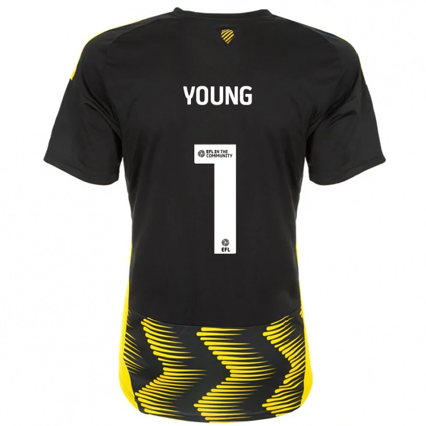 Danxen Femme Maillot Matthew Young #1 Noir Jaune Tenues Extérieur 2025/26 T-Shirt