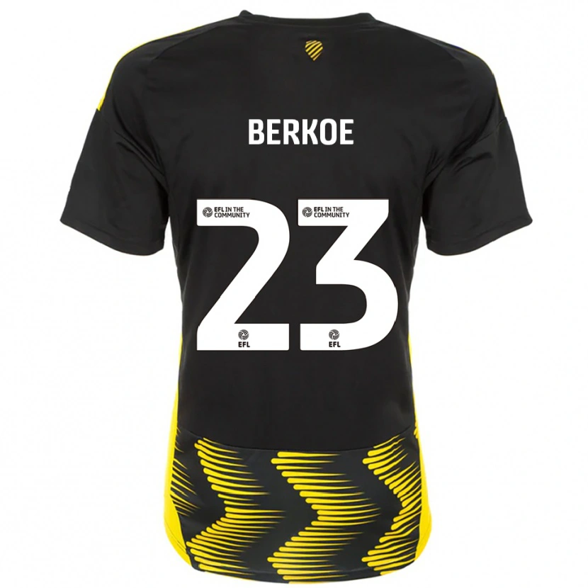 Danxen Femme Maillot Kevin Berkoe #23 Noir Jaune Tenues Extérieur 2025/26 T-Shirt