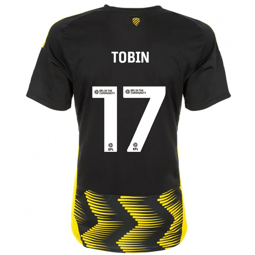 Danxen Femme Maillot Laura Tobin #17 Noir Jaune Tenues Extérieur 2025/26 T-Shirt