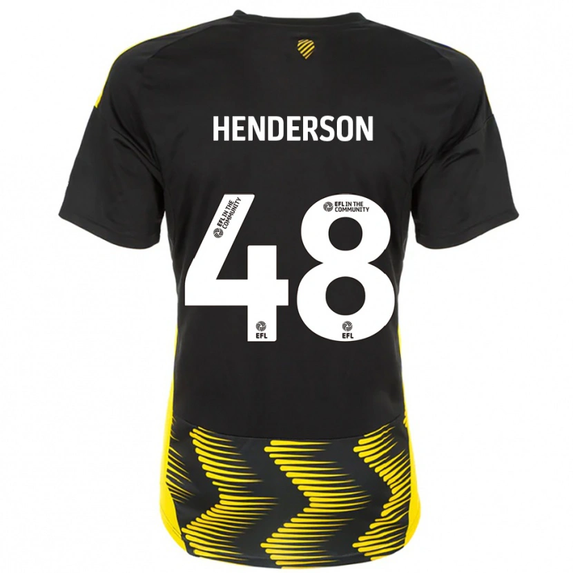 Danxen Femme Maillot Alfie Henderson #48 Noir Jaune Tenues Extérieur 2025/26 T-Shirt