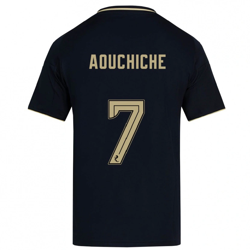 Danxen Femme Maillot Adil Aouchiche #7 Marine Or Tenues Extérieur 2025/26 T-Shirt
