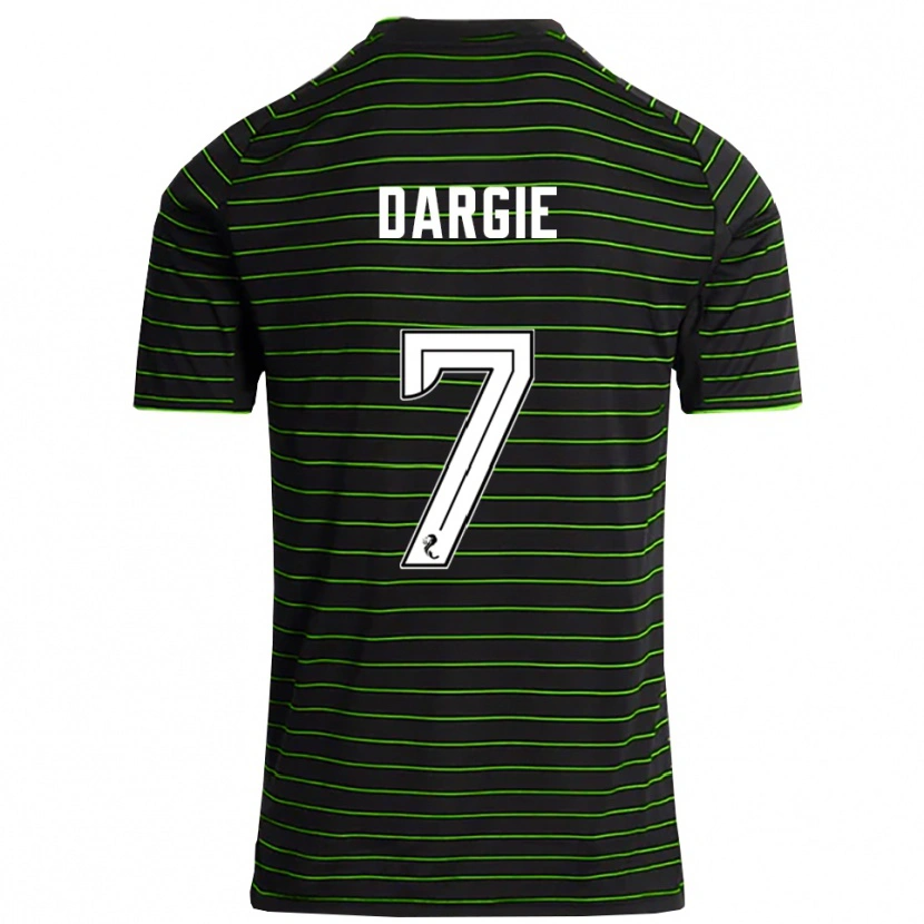 Danxen Femme Maillot Rhys Dargie #7 Noir Vert Tenues Extérieur 2025/26 T-Shirt