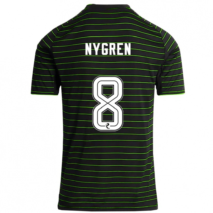 Danxen Femme Maillot Benjamin Nygren #8 Noir Vert Tenues Extérieur 2025/26 T-Shirt