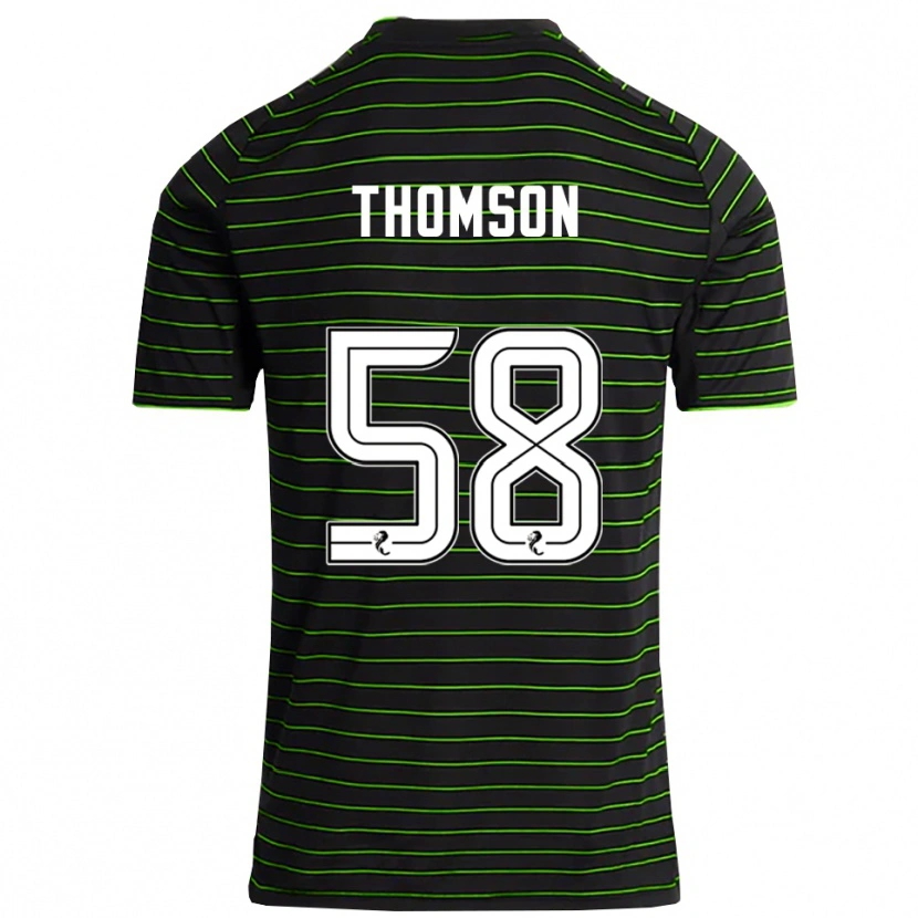 Danxen Femme Maillot Corey Thomson #58 Noir Vert Tenues Extérieur 2025/26 T-Shirt
