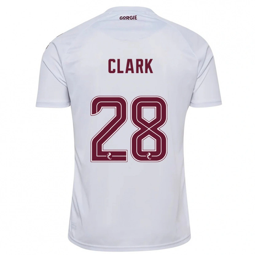 Danxen Femme Maillot Zander Clark #28 Blanc Bordeaux Tenues Extérieur 2025/26 T-Shirt