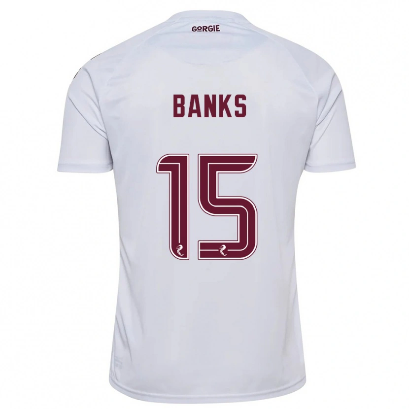 Danxen Femme Maillot Euan Banks #15 Blanc Bordeaux Tenues Extérieur 2025/26 T-Shirt