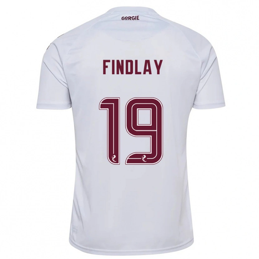 Danxen Femme Maillot Stuart Findlay #19 Blanc Bordeaux Tenues Extérieur 2025/26 T-Shirt
