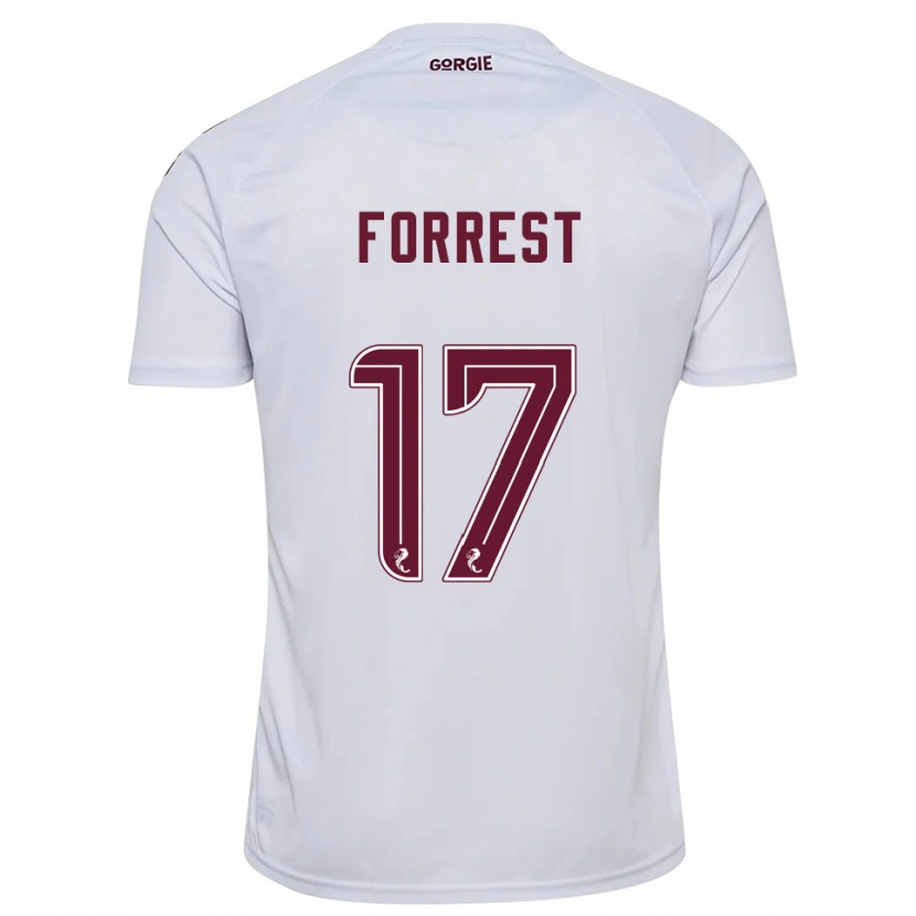 Danxen Femme Maillot Alan Forrest #17 Blanc Bordeaux Tenues Extérieur 2025/26 T-Shirt