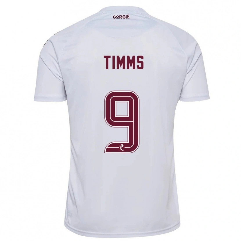 Danxen Femme Maillot Georgia Timms #9 Blanc Bordeaux Tenues Extérieur 2025/26 T-Shirt