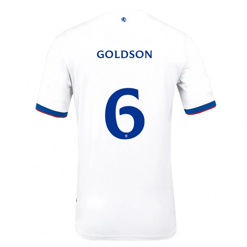 Danxen Femme Maillot Connor Goldson #6 Blanc Rouge Bleu Tenues Extérieur 2025/26 T-Shirt