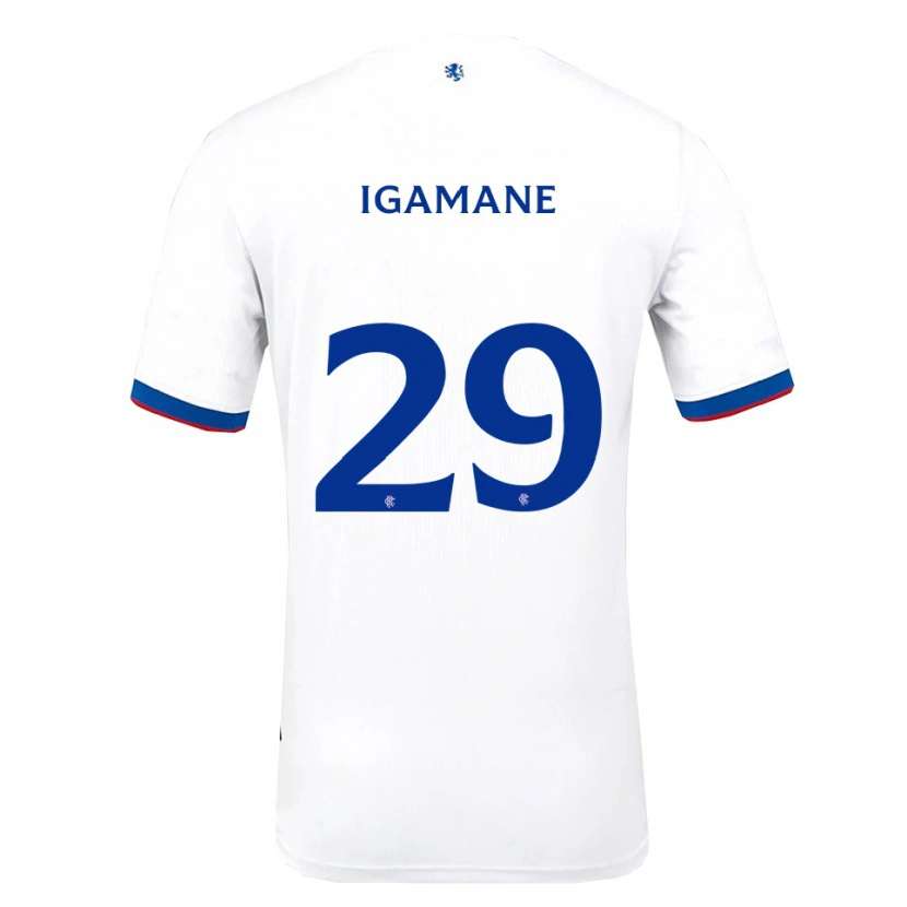 Danxen Femme Maillot Hamza Igamane #29 Blanc Rouge Bleu Tenues Extérieur 2025/26 T-Shirt