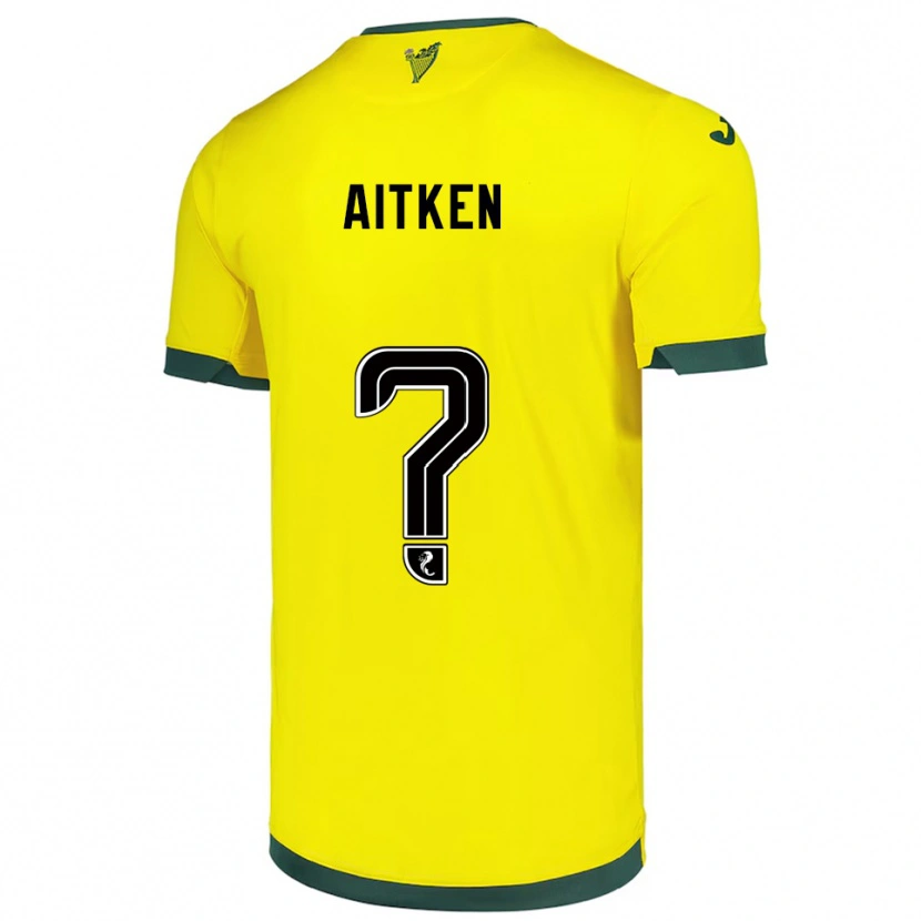 Danxen Femme Maillot Conor Aitken #0 Jaune Vert Tenues Extérieur 2025/26 T-Shirt