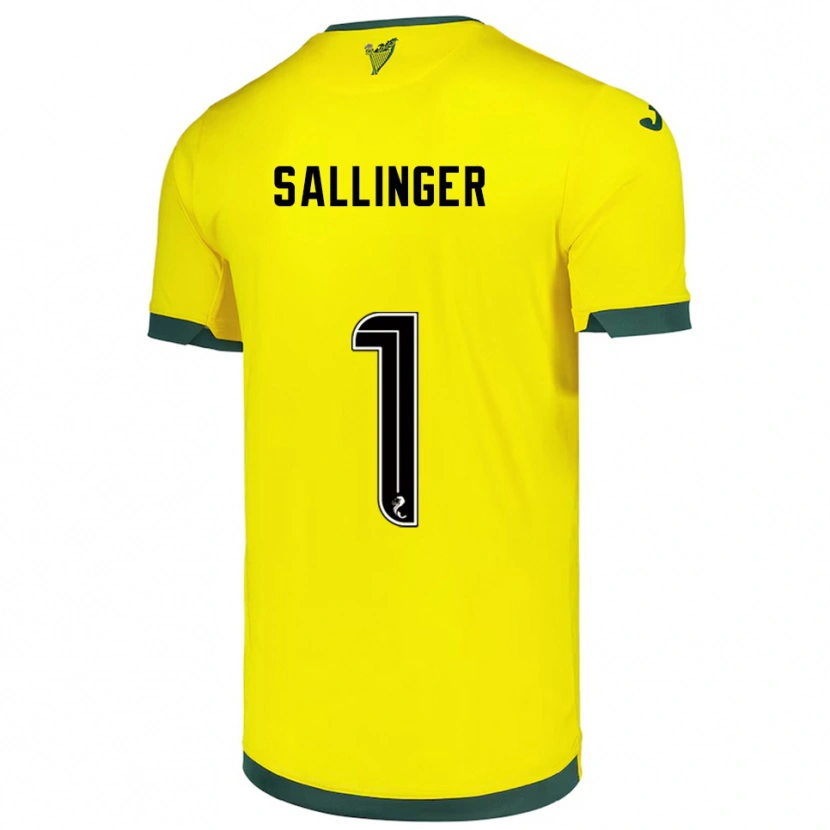 Danxen Femme Maillot Raphael Sallinger #1 Jaune Vert Tenues Extérieur 2025/26 T-Shirt