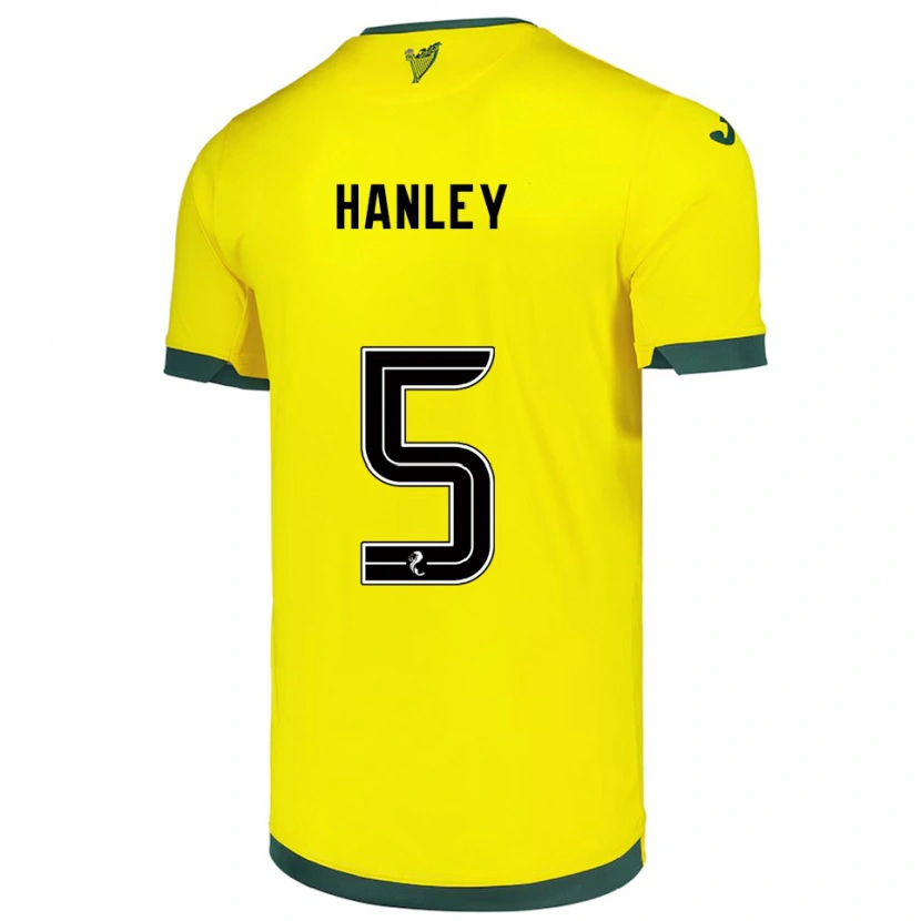 Danxen Femme Maillot Grant Hanley #5 Jaune Vert Tenues Extérieur 2025/26 T-Shirt
