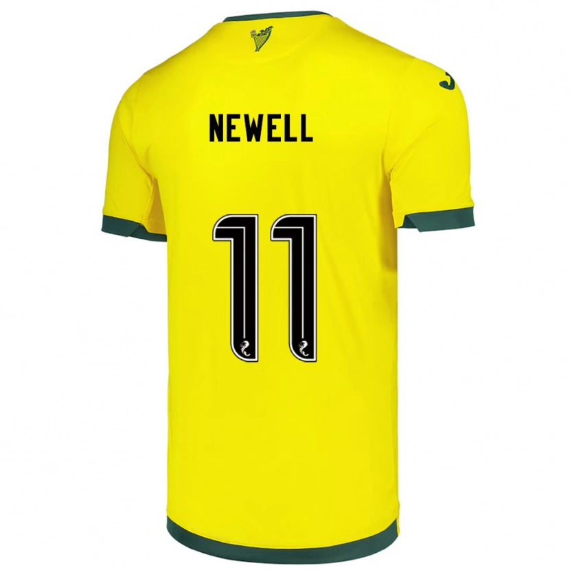 Danxen Femme Maillot Joe Newell #11 Jaune Vert Tenues Extérieur 2025/26 T-Shirt