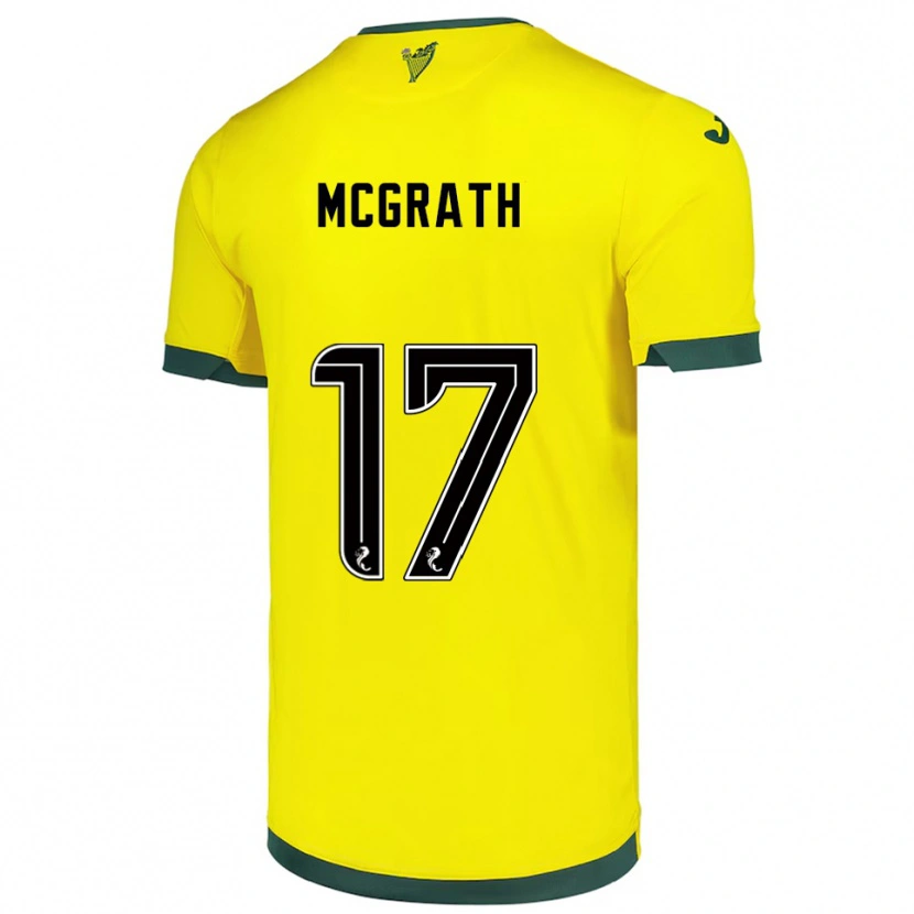 Danxen Femme Maillot Jamie Mcgrath #17 Jaune Vert Tenues Extérieur 2025/26 T-Shirt