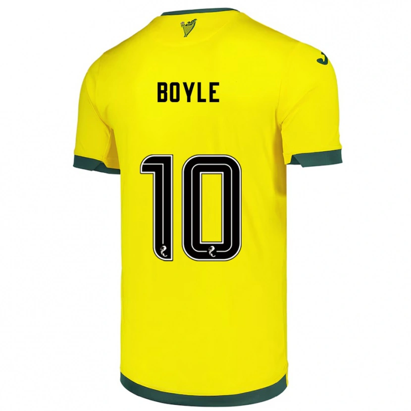Danxen Femme Maillot Martin Boyle #10 Jaune Vert Tenues Extérieur 2025/26 T-Shirt
