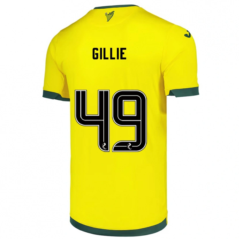 Danxen Femme Maillot Lewis Gillie #49 Jaune Vert Tenues Extérieur 2025/26 T-Shirt