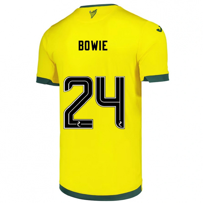 Danxen Femme Maillot Tegan Bowie #24 Jaune Vert Tenues Extérieur 2025/26 T-Shirt