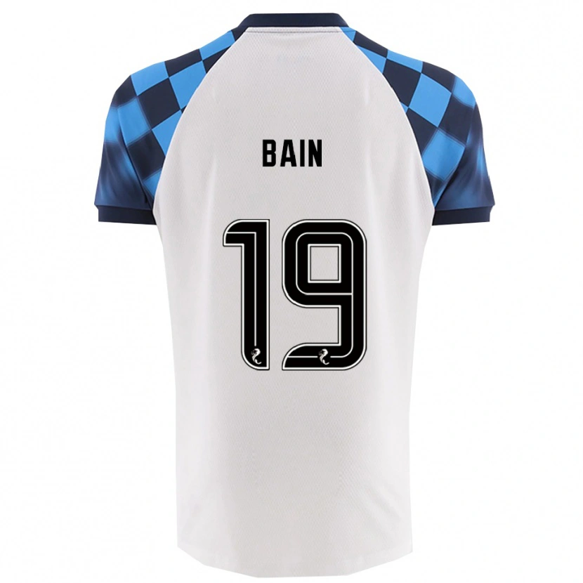 Danxen Femme Maillot Scott Bain #19 Blanc Bleu Ciel Tenues Extérieur 2025/26 T-Shirt