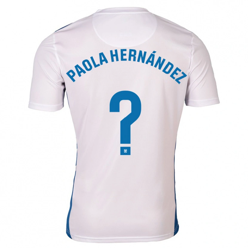 Danxen Enfant Maillot Paola Hernández Díaz #0 Blanc Bleu Tenues Domicile 2025/26 T-Shirt