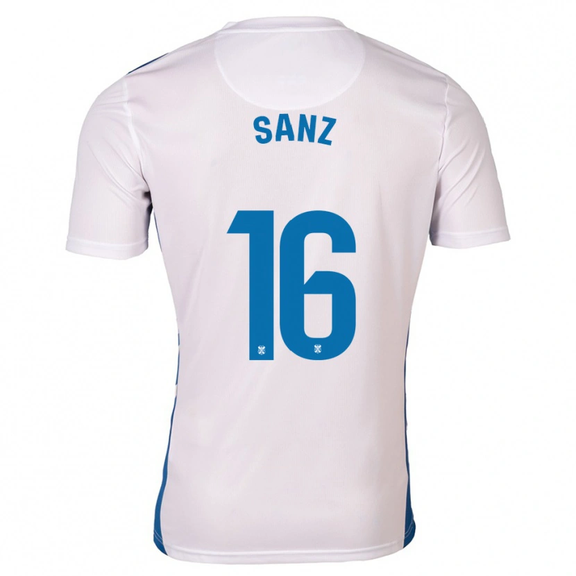 Danxen Enfant Maillot Aitor Sanz #16 Blanc Bleu Tenues Domicile 2025/26 T-Shirt
