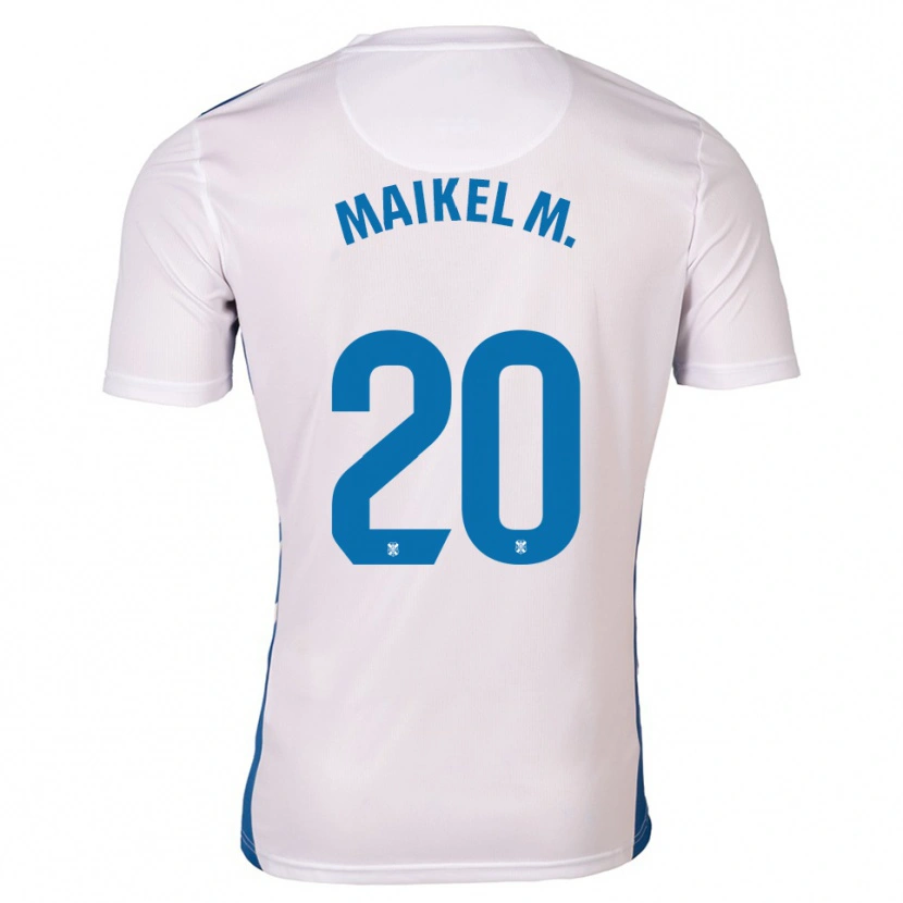 Danxen Enfant Maillot Maikel Mesa #20 Blanc Bleu Tenues Domicile 2025/26 T-Shirt