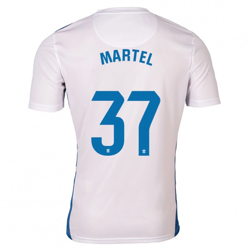 Danxen Enfant Maillot Kevin Martel #37 Blanc Bleu Tenues Domicile 2025/26 T-Shirt