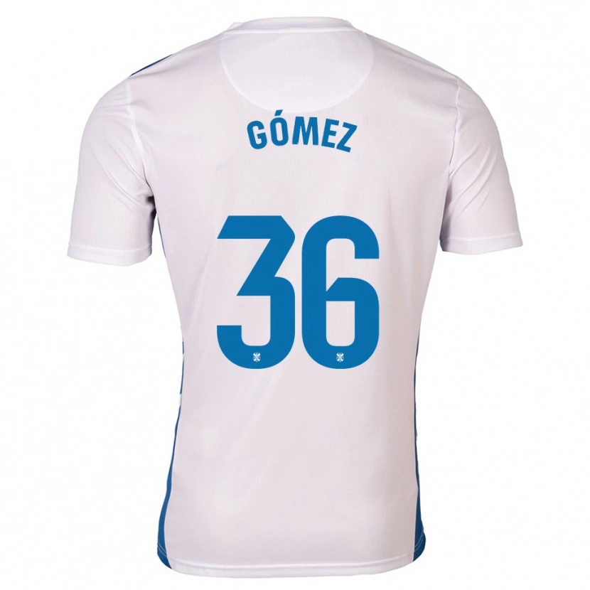 Danxen Enfant Maillot Yerover Gómez #36 Blanc Bleu Tenues Domicile 2025/26 T-Shirt