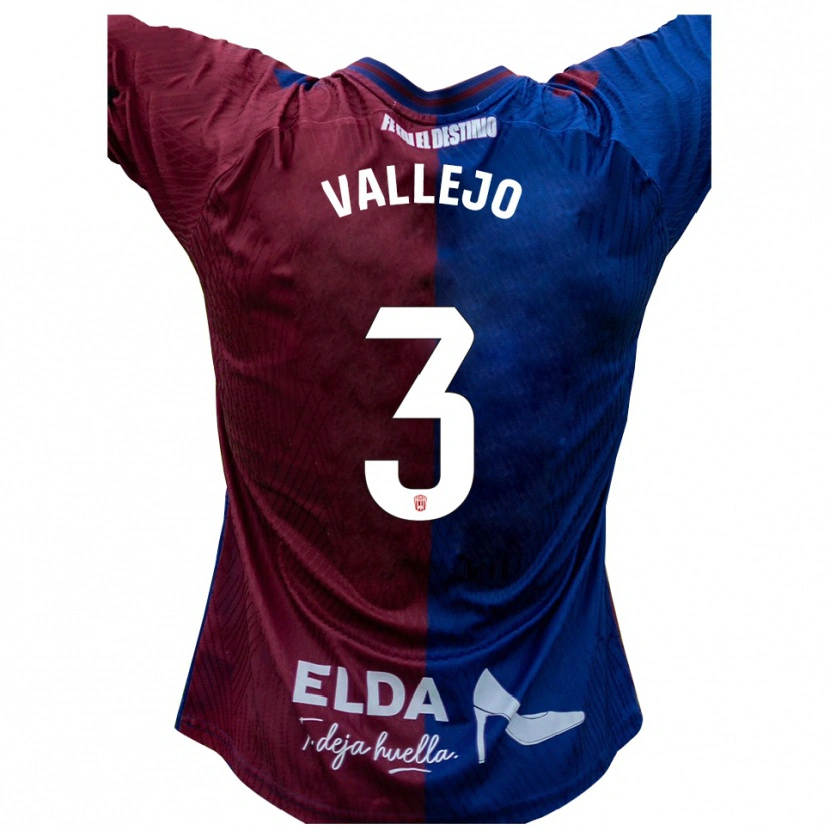 Danxen Enfant Maillot Jaime Vallejo #3 Bleu Rouge Tenues Domicile 2025/26 T-Shirt