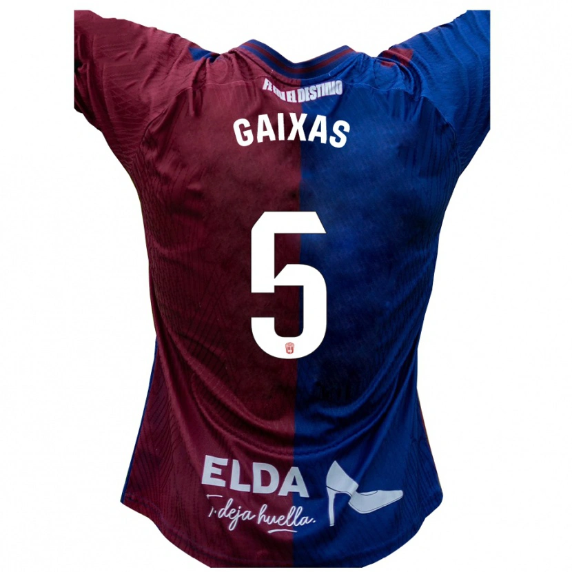Danxen Enfant Maillot Arnau Gaixas #5 Bleu Rouge Tenues Domicile 2025/26 T-Shirt