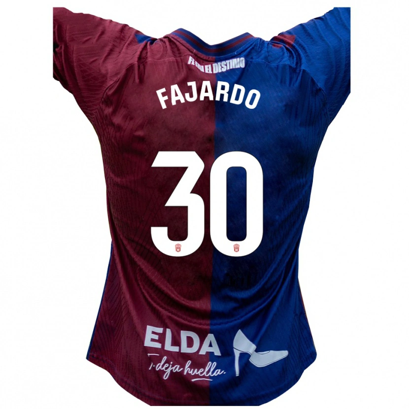 Danxen Enfant Maillot José Fajardo #30 Bleu Rouge Tenues Domicile 2025/26 T-Shirt