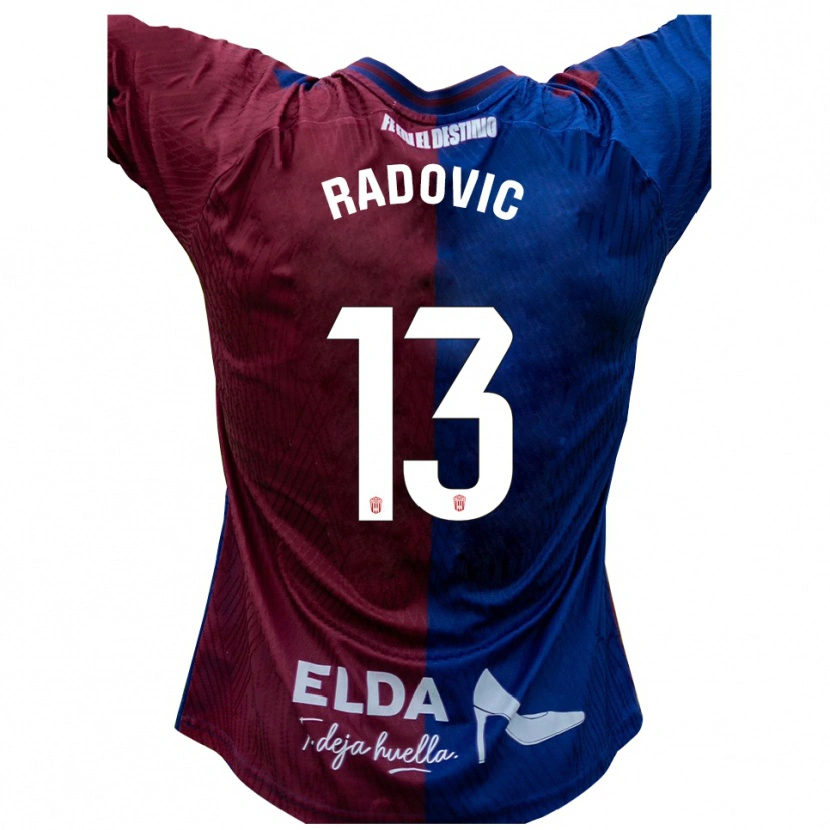 Danxen Enfant Maillot Danilo Radovic #13 Bleu Rouge Tenues Domicile 2025/26 T-Shirt