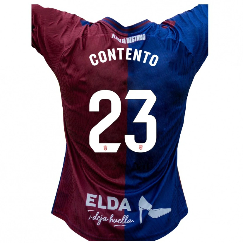Danxen Enfant Maillot Mateo Contento #23 Bleu Rouge Tenues Domicile 2025/26 T-Shirt