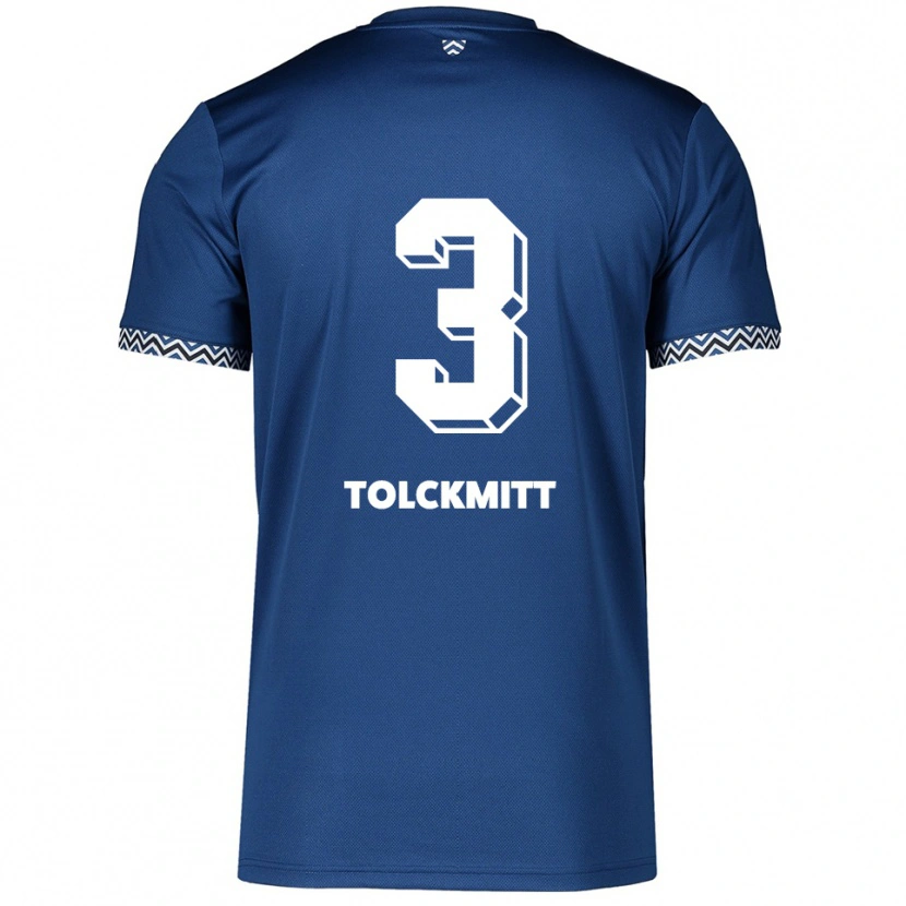 Danxen Enfant Maillot Rike Tolckmitt #3 Marine Blanc Tenues Domicile 2025/26 T-Shirt