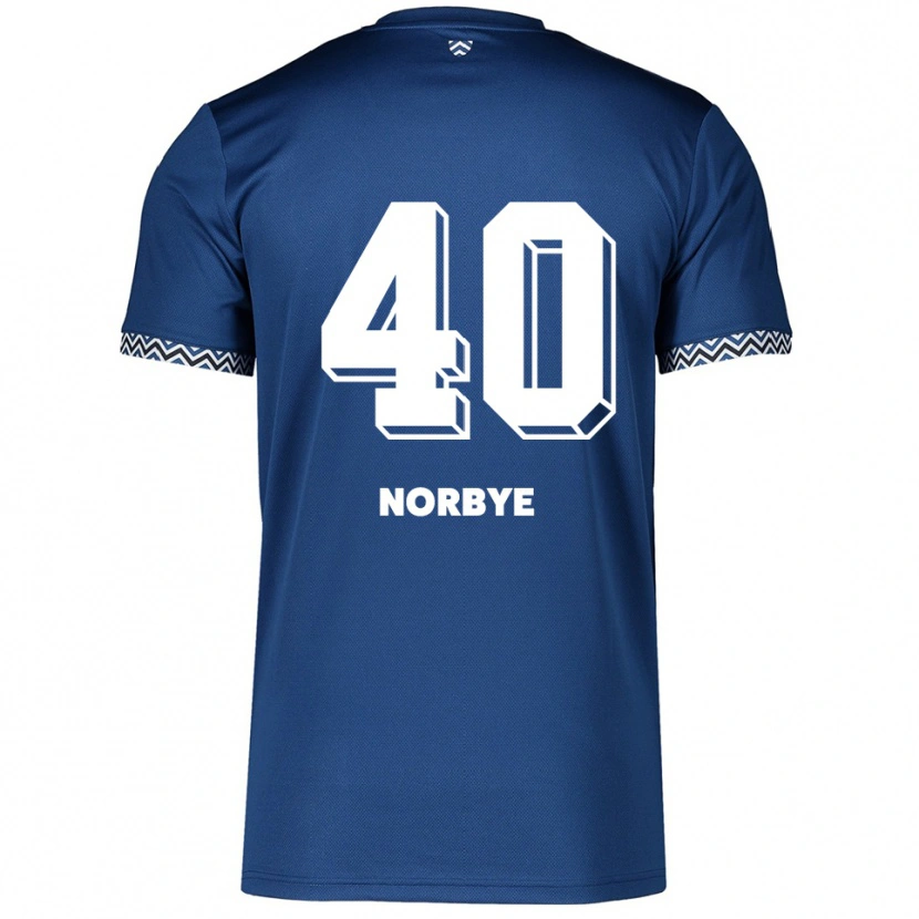Danxen Enfant Maillot Jonathan Norbye #40 Marine Blanc Tenues Domicile 2025/26 T-Shirt