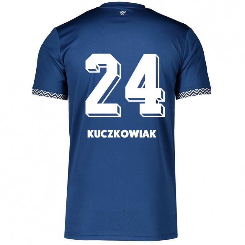 Danxen Enfant Maillot Mateusz Kuczkowiak #24 Marine Blanc Tenues Domicile 2025/26 T-Shirt