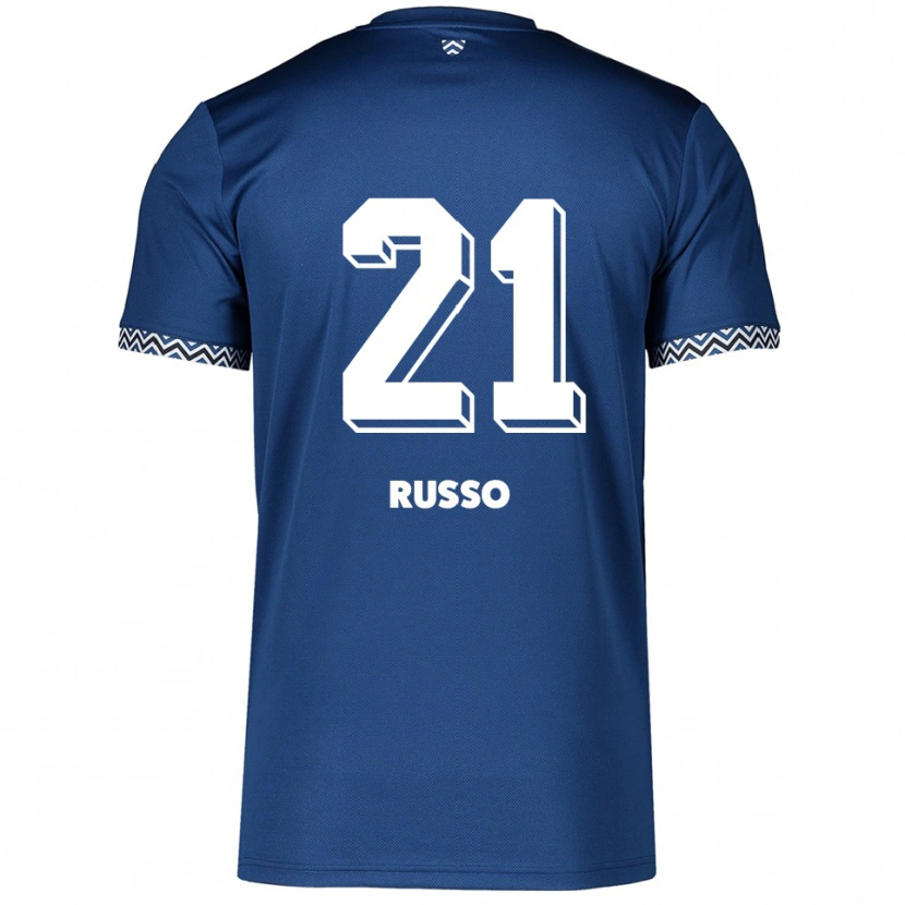 Danxen Enfant Maillot Stefano Russo #21 Marine Blanc Tenues Domicile 2025/26 T-Shirt