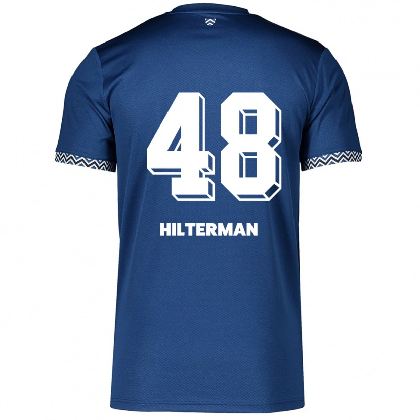 Danxen Enfant Maillot Jeredy Hilterman #48 Marine Blanc Tenues Domicile 2025/26 T-Shirt