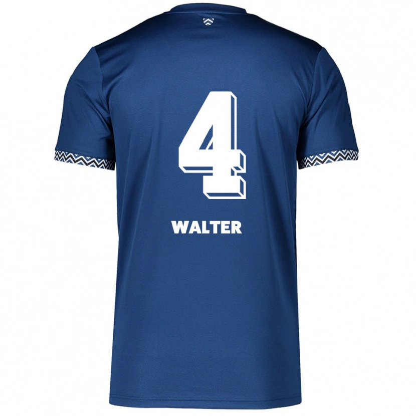 Danxen Enfant Maillot Fabrice Walter #4 Marine Blanc Tenues Domicile 2025/26 T-Shirt