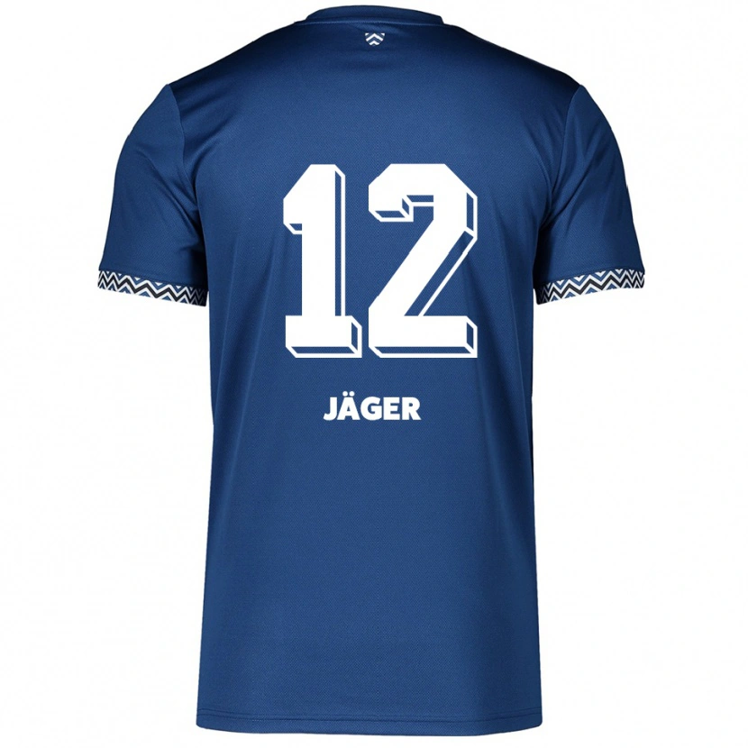 Danxen Enfant Maillot Mino Jäger #12 Marine Blanc Tenues Domicile 2025/26 T-Shirt