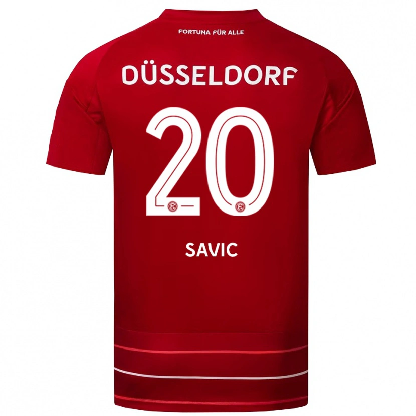 Danxen Enfant Maillot David Savic #20 Rouge Blanc Tenues Domicile 2025/26 T-Shirt