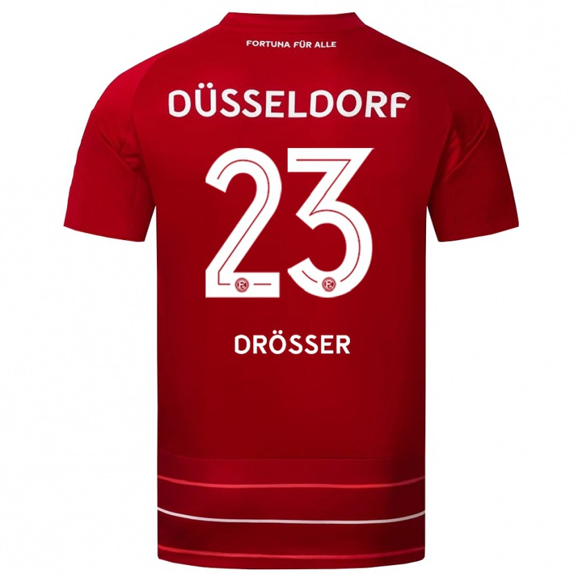 Danxen Enfant Maillot Luke Drösser #23 Rouge Blanc Tenues Domicile 2025/26 T-Shirt