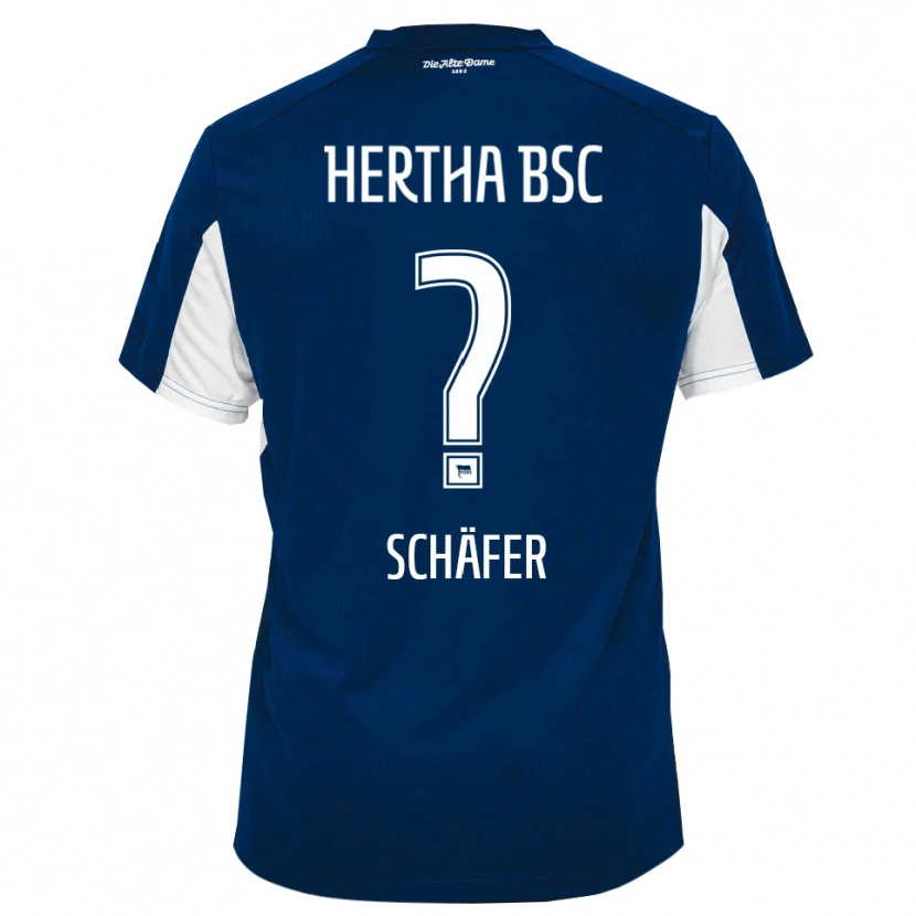 Danxen Enfant Maillot Daniel Schäfer #0 Blanc Bleu Tenues Domicile 2025/26 T-Shirt