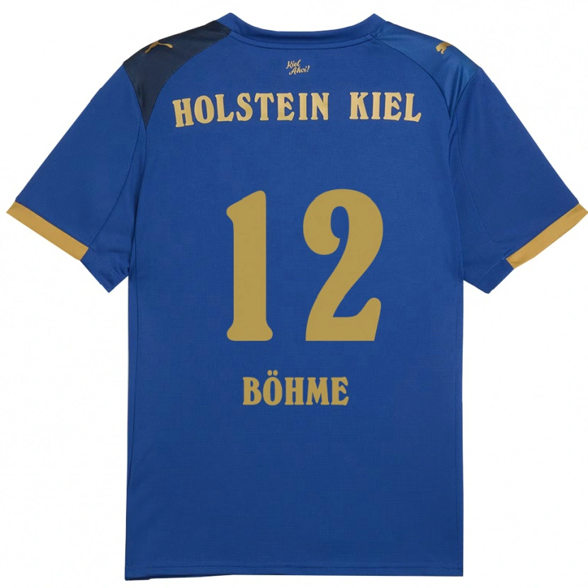 Danxen Enfant Maillot Greta Böhme #12 Bleu Doré Tenues Domicile 2025/26 T-Shirt